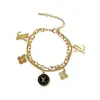 Pulsera de doble cadena de acero de titanio de moda transfronteriza europea y americana para mujer, simple y versátil, estilo ins, a la moda, lujo ligero, pulsera personalizada