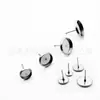 Aretes de disco de acero inoxidable 304 soporte inferior fondo plano bandeja redonda pasador de oreja aguja de soldadura soporte de fondo de gema diámetro interior 6-30 mm