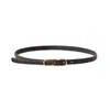 Cinto Fino de Couro Genuíno Feminino Design Vintage Couro Bovino de Alta Qualidade Estilo Minuto Cinto Fivela de Placa Metálica Acessórios de Cinto Feminino