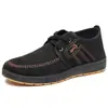Zapatos de tela transpirables de Beijing para primavera y otoño, de cordones para hombre, casuales, de lona, para caminar de mediana edad y ancianos, zapatos de tabla