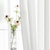 Venta directa de fábrica cortinas visillo translúcidas pero no transparentes visillo terminado visillo blanco mampara de balcón cortina para ventana de sala de estar tela blanca