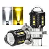 Farol de LED para Motocicleta com Lente Grande Olho de Peixe e Interface de Garra Dupla e Tripla, Alto Brilho, Feixe Focado, Longo Alcance, Luz de Modificação Universal