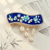 Novo grampo de cabelo elegante com borla de contas estilo chinês para mulheres, grampo lateral retro de alta qualidade para cabelo, adorno de cabeça para mulheres
