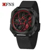 Reloj de Moda OFNS Esqueleto de Coche Rotación 360 grados Reloj para Hombre Tendencia Más Vendido Versátil para Estudiantes Reloj de Cuarzo