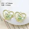 Colgante de Corazón de Encaje Mariposa Colgante Pendientes Hechos a Mano DIY Accesorios para Collares Joyería Material Perla Elegante Mayoreo