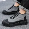 Nuevos Zapatos de Invierno para Hombre, Botas de Nieve, Zapatos Casuales de Algodón de Caña Media, Botas Martin Cálidas para Exteriores con Forro de Felpa, Tenis que Aumentan la Altura