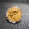 Ano do Cavalo Moeda de Bebê Moeda Comemorativa de Nascimento do Doze Zodíacos Bebê Recém-Nascido Gravado Medalha Comemorativa Banhada a Ouro