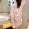 Bata de Noche para Mujer, Camisa de Verano, Estilo Nuevo, Seda de Hielo, Delgada, de Manga Corta, Pijama Dulce, Sexy de Corte Amplio, Talla Grande Ropa de Casa