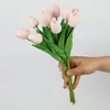 Mini Flor de Tulipa Artificial de PU Flor Falsa com Toque Real Exportação Transfronteiriça Flor de Seda Casamento Decoração de Casa Fabricante de Flores Atacado