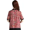 Moda de Verano 2025 para Mamás: Elegante Camisa Ancha con Estampado Floral, Top de Moda de Seda Sintética de Manga Media para Mujeres de Mediana Edad y Mayores