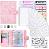 En Stock Transfronterizo Planificador de Carpeta A6 Cuaderno con Patrón de Mármol Carpeta de 6 Agujeros de Piel PU Planificador de Presupuesto en Efectivo