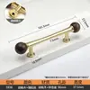 Nueva Manija de Puerta de Gabinete de Nogal Estilo Chino, Latón Antiguo Amarillo Nórdico Manija Redonda de Bola de Madera para Puerta de Gabinete y Cajón de un Solo Agujero para Muebles