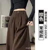 Pantalones de pana color marrón melanoid para mujer, Otoño, Holgados, Relajados, Cintura Alta, Caída, Adelgazantes, Rectos, Pierna Ancha, Pantalones de Traje