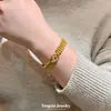 Nuevo Pulsera Brújula de la Fortuna Tejida Hueca de Arena Dorada Estilo Chino Antiguo con Ocho Símbolos Auspiciosos, Pulsera Vintage de Lujo Ligero de Gama Alta
