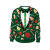 Traje de Caballero de Imitación Nuevo Transfronterizo Patrón Navideño Estampado Digital Cuello Alto Cuello Redondo Sudadera Vestido de Pareja Navideño