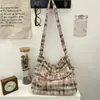 57301 Nova Bolsa Transversal Tie-Dye com Estampa Xadrez, Aba com Zíper, Bolsa de Lona, Grande Capacidade, para o Trabalho, Bolsa de Ombro