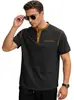Camisa Polo Casual Simple de Manga Corta con Botones Decorados, Serie de Colores, Versátil, Estilo Europeo y Americano Transfronterizo, Camisa de Manga Corta para Hombre de Comercio Exterior
