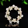 Broche Flor Colorida de Zircônia, Banhado a Ouro com Pedras de Diamante, Acessório de Pino Elegante Versátil para Casaco de Terno Feminino