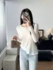 ¡Camiseta base transpirable y térmica con cuello ligeramente abierto! Camiseta de manga larga, corte holgado, adelgazante, versátil, nuevo modelo de principios de otoño 26 H090106