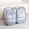 Cesta de Malla de Nylon para Ropa Sucia Dormitorio de Estudiante Hogar Grande Ligera Doble Asa Cesta para Ropa Sucia Cesta Plegable para Almacenamiento