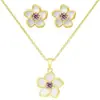 Set de Collar y Aretes Florales para Mujer Transfronterizo de Amazon 2026, Elegante y Versátil Exquisito Set de Joyería