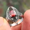 Joyería de Acero de Titanio Transfronteriza al por Mayor Anillo de Acero de Titanio para Hombre Retro Personalizado Europeo y Americano Ala Ángel Piedra Preciosa