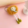 Chaveiro Criativo Fofo de Elefante Pingente de Bolsa com Bola de Pelo Bola de Pelo Sintético de Visão Falsa Chaveiro de Carro Pequeno Presente Atacado