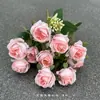 Simulación estilo europeo 10 rosas pequeñas manojos pequeños de flores flores de seda flores artificiales decoradas estilo INS flores pequeñas rosas de princesa fragantes