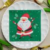 [em estoque] Guardanapo de papel de Natal com impressão transfronteiriça direta da fábrica Guardanapo de festa com impressão de Natal Lenço de papel quadrado