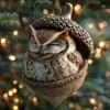 Decoraciones Navideñas de Ardilla Castaña y Erizo Transfronterizas Adornos para Árbol de Navidad Adornos Acrílicos Impresos Planos 2D