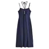 ZA comercio exterior transfronterizo al por mayor nueva ropa de mujer estilo europeo y americano vestido de cuello halter con diseño de pecho hueco