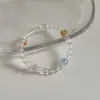 Pulsera Sencilla de Alto Gama con Correa de Cuentas Transparentes para Mujer Fresca y de Nicho Única Exquisita Pulsera Versátil