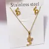 Oferta Especial Colar Cor-Preservada em Aço Titânio Corrente da Clavícula Feminina Moda Elegante Alta Qualidade Novo Conjunto de Colar e Brincos Família