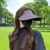Sombrero de Protección Solar para Mujer con Protección UV, Mascarilla Facial de Verano, Sombrero de Sol, Sombrero de Sol Integrado Sin Costuras