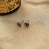 Pendientes de botón retro de moda, antiguos, hechos a mano, con 26 letras y nombre, joyería de hip hop.