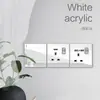 Enchufe con interruptor acrílico espejo USB 13A británico al por mayor panel Hong Kong Macao estándar británico Malasia 20A