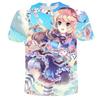Camiseta Informal Casual con Estampado Digital 3D de Personaje Animado Estilo Dibujos Animados para Niña, Princesa Alice Europea y Americana