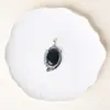 Cristal Natural Ágata Ametista DIY Colar Joias Atacado Oval Liga Inlaid Pingente de Liga Semi-Preciosa