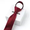 Vestido Preguiçoso Zíper Gravata Masculino Preto Estilo Coreano Casamento Noivo Estreito Zíper Fácil de Puxar Sem Nó Moda Masculina