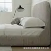 Estilo Francés Crema Algodón Lino Cama Doble Italiana Lujo Ligero Cama Retro Dormitorio Principal 1.8m Cama de Tela Apartamento Pequeño Cama de Tela