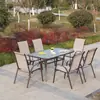 Mesa y sillas apilables para exteriores con reposabrazos, sillas con respaldo de tela a prueba de lluvia para patio, terraza de ocio para balcón, cafetería de té, casa de té