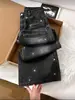 Ebay comercio exterior ropa de mujer primavera y otoño personalidad europea y americana taladro caliente sueltos pantalones casuales moda retro jeans desgastados venta al por mayor