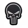 Haike Outdoor Parche de Tela Bordado Calavera Punisher Brazalete Velcro Mochila para Exterior Parche de Moral