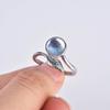Anillos Creativos de Hoja y Piedra Lunar Europeos y Americanos, Anillo Abierto de Hoja de Cristal, Anillo de Hoja Incrustado con Piedra Lunar
