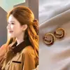 Pendientes Triangulares de Ojo de Tigre Mismo Estilo que Zhao Lusi Pendientes Elegantes Retro Maillard Lujo Accesible Pendientes de Gama Alta para Mujer