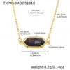 Xinyixinxin Acero Inoxidable Piedra de Cristal Natural Garra Biselada Incrustada Circonita Cuadrada Flor de Cinco Pétalos Conjunto de Collar y Pulsera