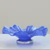 Vaso de Vidro Softhome Escandinavo de Boca Larga com Frisos e Borda Enrolada Plissado Decoração Suave Decorações para Sala Modelo