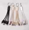 Cable de Carga para Llavero USB, Batería Portátil Trenzada Neutra con Forma de Corazón, Cable de Datos Tres en Uno, 13 cm