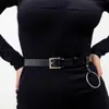 Cinturón de Cuero PU para Mujer con Hebilla Grande de Una Pieza para Envío Directo, Cinturón Delgado Retorcido para Vestido, Accesorio Decorativo para Mujer con Hebilla de Un Bucle