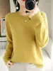 Novas malhas femininas de outono e inverno com gola redonda e manga longa, exportação de comércio exterior do AliExpress, tops plus size, base para atacado